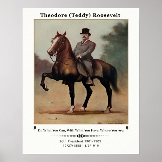 Theodore (Teddy) Roosevelt on Horseback Poster (Vorne)