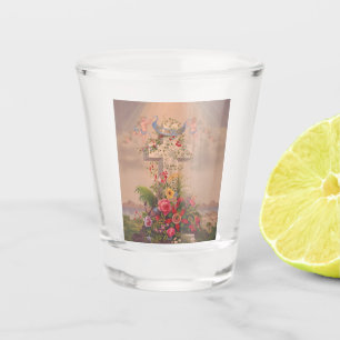 Theologische Tugenden wie Glaube, Hoffnung und Woh Schnapsglas