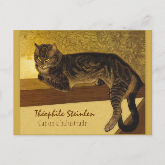 Théophile Steinlen Cat on a balustrade 1909 Postkarte (Vorderseite)
