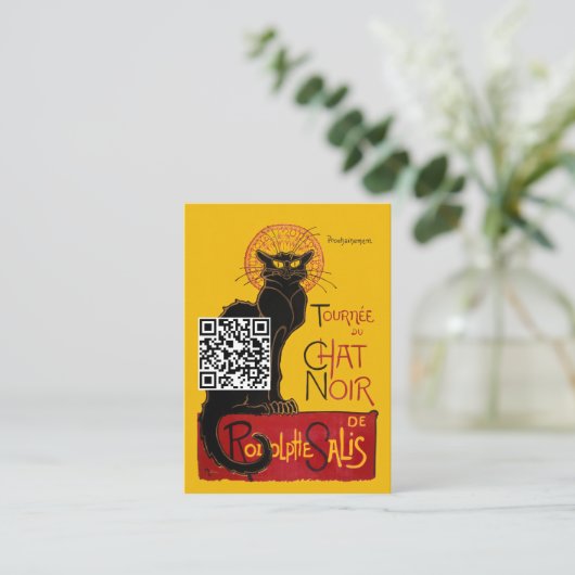 Theophile Steinlen - Le Chat Noir - QR-Code Visitenkarte (Stehend Vorderseite)