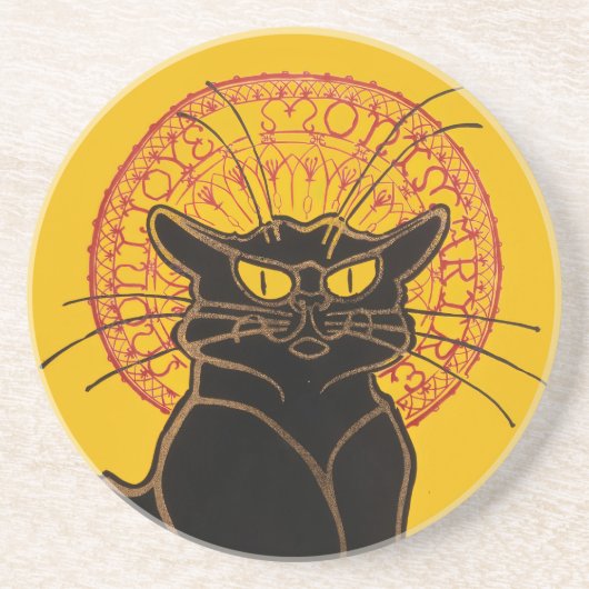 Theophile Steinlen - Le Chat Noir Vintag Getränkeuntersetzer (Vorne)