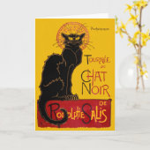 Theophile Steinlen - Le Chat Noir Vintag Karte (Gelbe Blume)