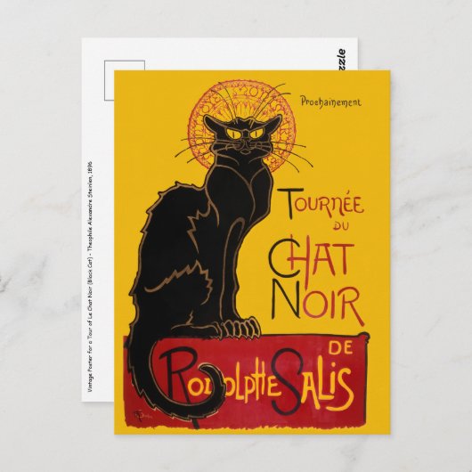 Theophile Steinlen - Le Chat Noir Vintag Postkarte (Vorne/Hinten)