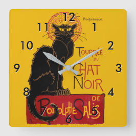 Theophile Steinlen - Le Chat Noir Vintag Quadratische Wanduhr