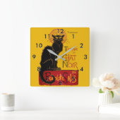 Theophile Steinlen - Le Chat Noir Vintag Quadratische Wanduhr (Zuhause)