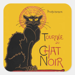 Theophile Steinlen - Le Chat Noir Vintag Quadratischer Aufkleber