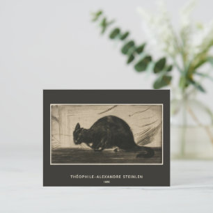 Théophile Steinlen, Schwarze Katze bückt sich Postkarte