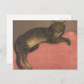 Théophile Steinlen | Winter: Katze auf Kissen Postkarte (Vorne/Hinten)