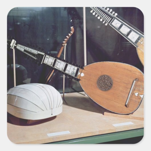 Theorbo, 1637 quadratischer aufkleber (Vorderseite)