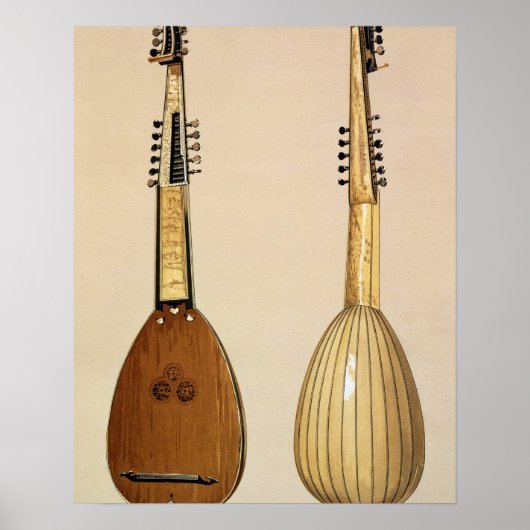 Theorbo, erstellt von Giovanni Krebar, Padua, 1629 Poster (Vorne)