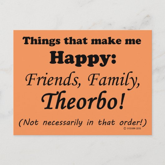 Theorbo freut mich postkarte (Vorderseite)