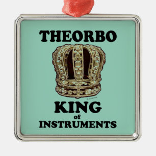 Theorbo King of Instruments Ornament Aus Metall