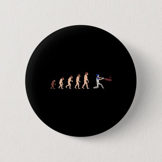 Theorie der Evolution Cricket-Spieler Lustig Button (Vorderseite)