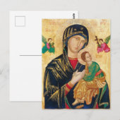 Theotokos Baby Jesus and Angels Icon Postkarte (Vorne/Hinten)
