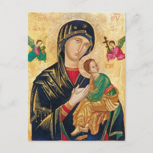 Theotokos Baby Jesus and Angels Icon Postkarte (Vorderseite)