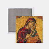 Theotokos (Jungfrau Mary) und Christ Child Icon Magnet (Vorderseite/Rückseite)