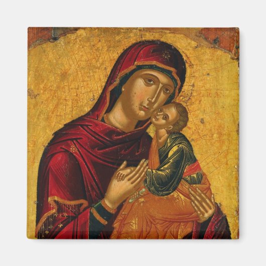 Theotokos (Jungfrau Mary) und Christ Child Icon Magnet (Vorne)