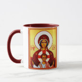 Theotokos mit Kinderikone und der orthodoxen Tasse (Links)