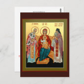 Theotokos mit St. Nikolaus und gesegnet Seraphim Postkarte (Vorne/Hinten)