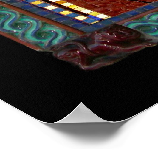 Theotokos "of the Sign" Mosaiksymbol Poster (Ecke)