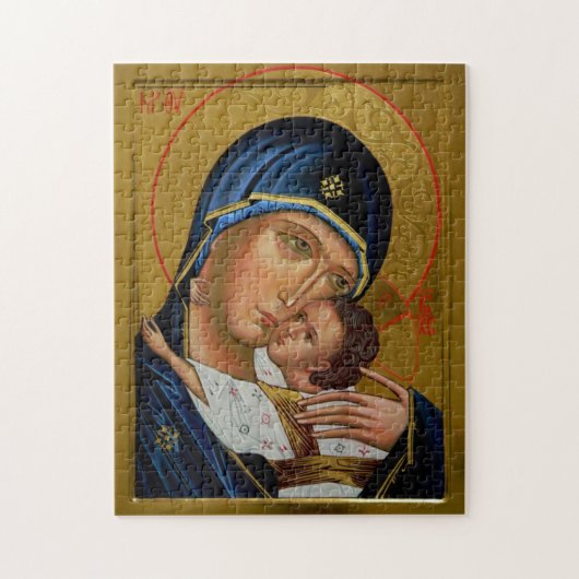 Theotokos und Christ Child Orthodox Christliches S Puzzle (Vertikal)