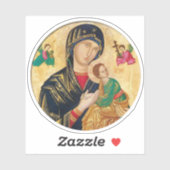 Theotokos und Christliches Kind mit Engelsymbol Aufkleber (Blatt)