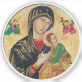 Theotokos und Christliches Kind mit Engelsymbol Aufkleber (Vorderseite)