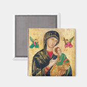 Theotokos und Christliches Kind mit Engelsymbol Magnet (Vorderseite/Rückseite)