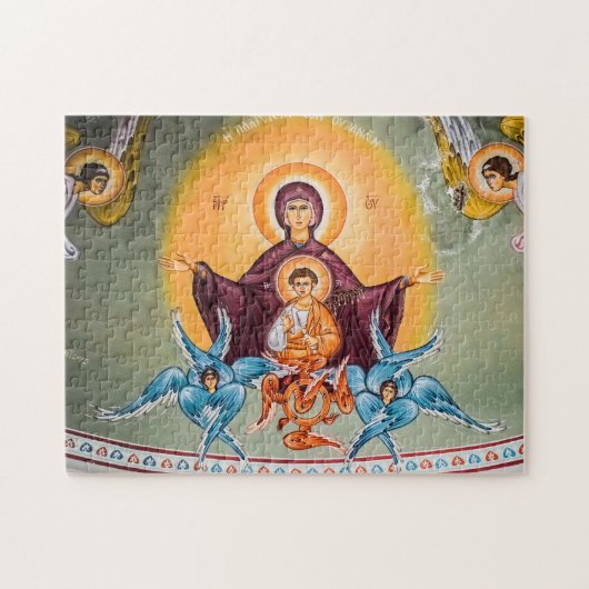 Theotokos und Christliches Kind mit Tscherubimus-S Puzzle (Horizontal)