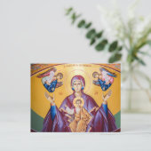 Theotokos und das Christuskind mit Engelsymbol Postkarte (Stehend Vorderseite)