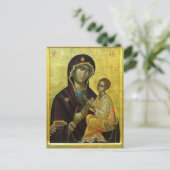 Theotokos und der Christ Child Gold Hintergrund Postkarte (Stehend Vorderseite)