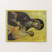 Theotokos und der Christ Child Gold Hintergrund Puzzle (Horizontal)