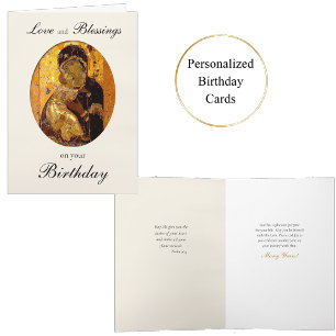 Theotokos Vladimir Icon Orthodox Geburtstagkarte Karte