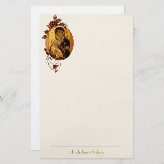 Theotokos von Wladimir Orthodox Christliche Angewo Briefpapier (Vorne/Hinten)