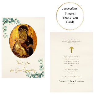 Theotokos von Wladimir Orthodox Christlicher Beerd Dankeskarte