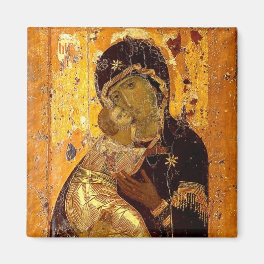 Theotokos von Wladimir Orthodox Christliches Symbo Magnet (Vorne)