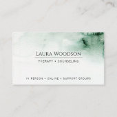 Therapeut Abstrakte Wasserfarbe Grün Visitenkarte (Vorderseite)