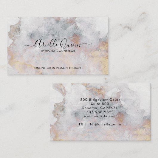 Therapeut Abstrakte Wasserfarbe Irisierend Visitenkarte (Vorne/Hinten)