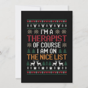 Therapeut auf der netten Liste Weihnachtspulli Xma Einladung