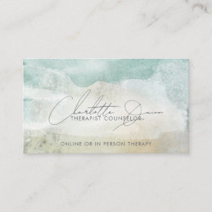 Therapeut Berater Ruhige Abstrakte Handschrift  Visitenkarte