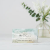 Therapeut Berater Serene Wasserfarbe QR Code Visitenkarte (Stehend Vorderseite)