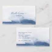 Therapeut Blue Abstrakt Watercolor Visitenkarte (Vorne/Hinten)