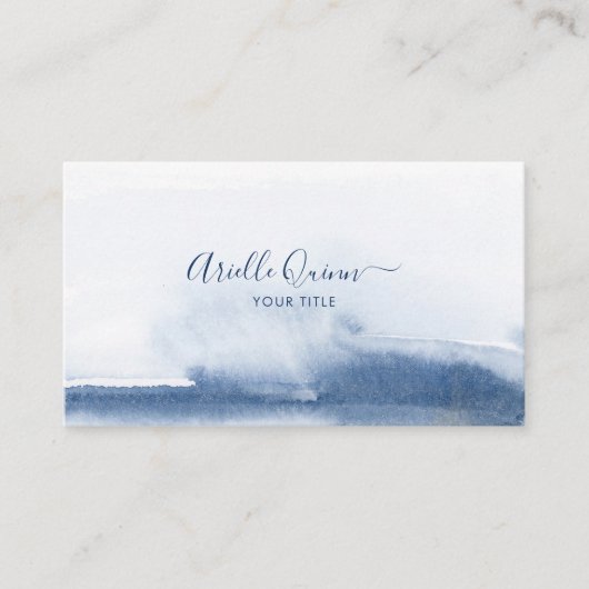 Therapeut Blue Abstrakt Watercolor Visitenkarte (Vorderseite)