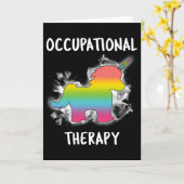 Therapeut des Beschäftigungstherapie-Einhorn-OT Karte (Gelbe Blume)
