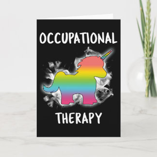 Therapeut des Beschäftigungstherapie-Einhorn-OT Karte