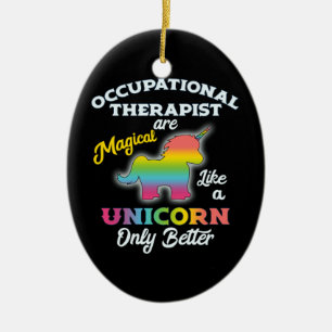 Therapeut des Beschäftigungstherapie-Einhorn-OT Keramik Ornament