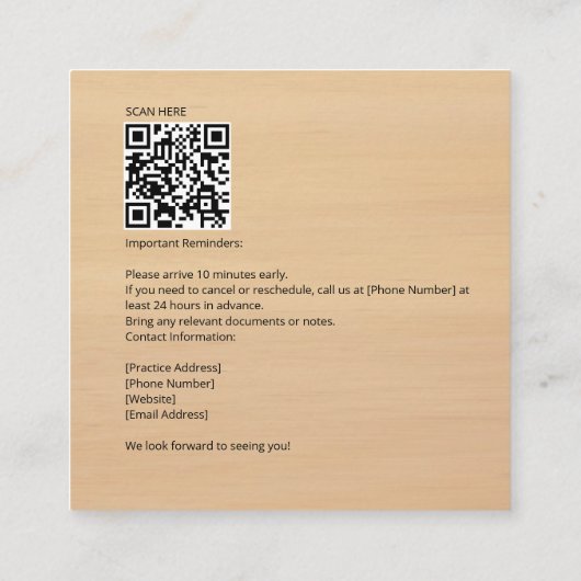 Therapeut Erinnerung Terminkarte (Rückseite)