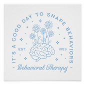 Therapeut für Verhaltenstherapie blaue Ästhetik Poster (Vorderseite)