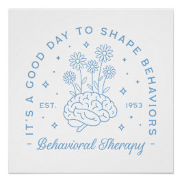 Therapeut für Verhaltenstherapie blaue Ästhetik Poster