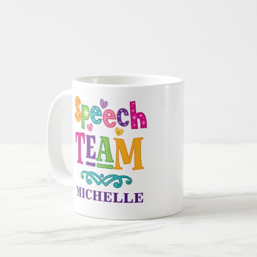 Therapeut-Geschenk des Sprache-Team-SLP Kaffeetasse (Vorderseite Links)